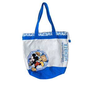 Disney Parks Vacation Club Blue Mickey Mouse Canvas Travel Basic Beach Tote Bag